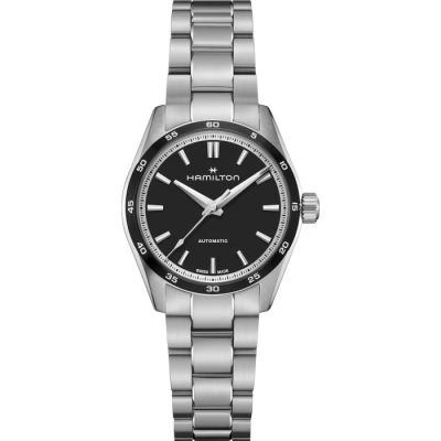 Hamilton Jazzmaster Performer Auto / orologio unisex / quadrante nero / cassa e bracciale acciaio