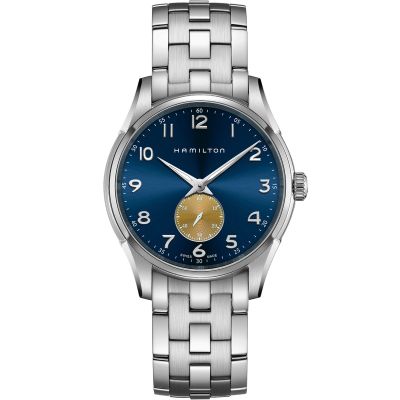 Hamilton Jazzmaster Thinline Small Second / orologio uomo / quadrante blu / cassa e bracciale acciaio