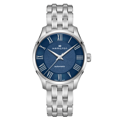 Hamilton Jazzmaster Auto / orologio uomo / quadrante blu / cassa e bracciale acciaio