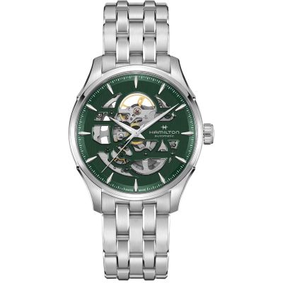 Hamilton Jazzmaster Skeleton Auto / orologio uomo / quadrante verde scheletrato / cassa e bracciale acciaio 