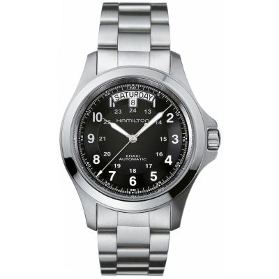 Hamilton Khaki King Auto - 40 mm / orologio uomo / quadrante nero / cassa e bracciale acciaio