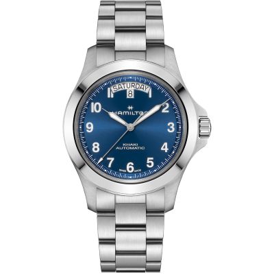 Hamilton Khaki Field King Day Date - 40 mm / orologio uomo / quadrante blu / cassa e bracciale acciaio