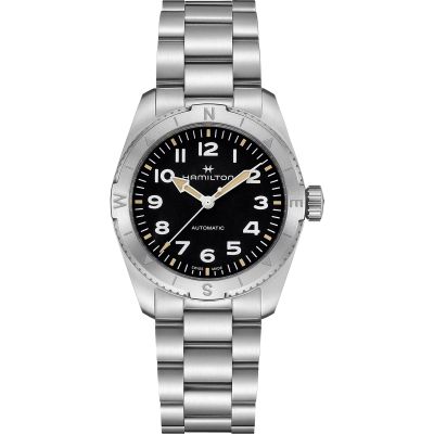 Hamilton Khaki Field Expedition Auto 37 mm / orologio unisex / quadrante nero / cassa e bracciale acciaio