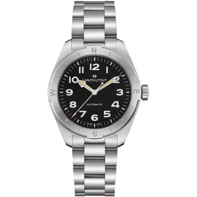 Hamilton Khaki Field Expedition Auto 41 mm / orologio uomo / quadrante nero / cassa e bracciale acciaio