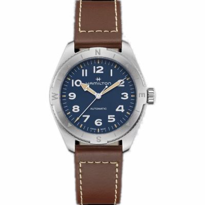 Hamilton Khaki Field Expedition Auto / orologio uomo / quadrante blu / cassa acciaio/ cinturino pelle marrone