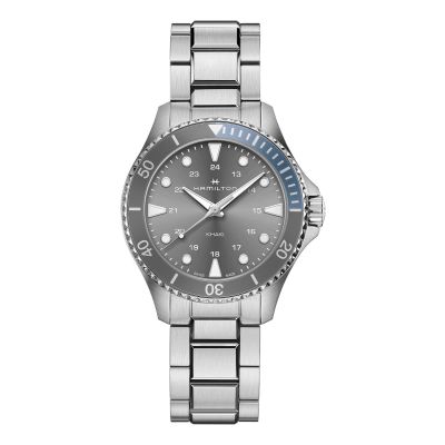Hamilton Khaki Navy Scuba Quartz / orologio unisex / quadrante grigio / cassa e bracciale acciaio