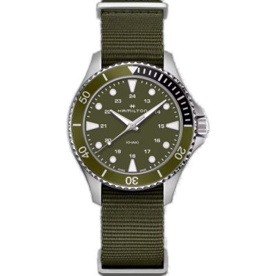 Hamilton Khaki Navy Scuba Quartz / orologio unisex / quadrante verde / cassa acciaio/ cinturino NATO