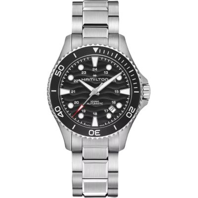Hamilton Khaki Navy Scuba Auto / orologio uomo / quadrante nero / cassa e bracciale acciaio