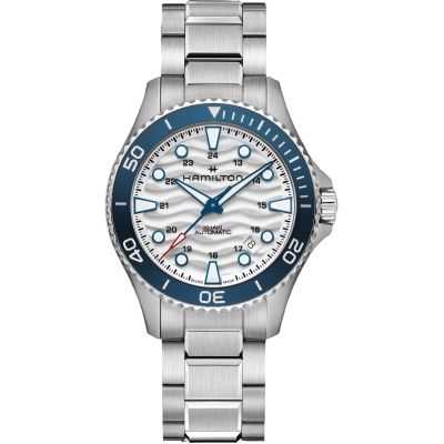 Hamilton Khaki Navy Scuba Auto / orologio uomo / quadrante bianco / cassa e bracciale acciaio