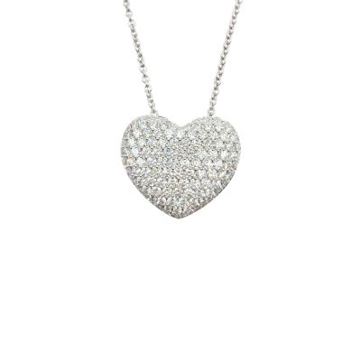 Crivelli / collana con pendente cuore / oro bianco e diamanti