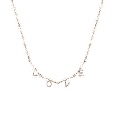 Buonocore / Letters / collana con ciondoli LOVE / oro rosa e diamanti