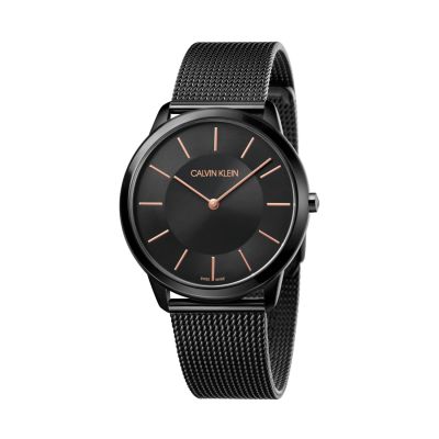 Calvin Klein Minimal / orologio uomo / quadrante nero / cassa e bracciale acciaio e PVD nero
