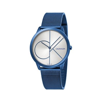 Calvin Klein Minimal / orologio uomo / quadrante argentato / cassa e bracciale acciaio e PVD blu