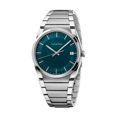 Calvin Klein Step / orologio uomo / quadrante green / cassa e bracciale acciaio 