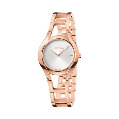Calvin Klein Class / orologio donna / quadrante argentato / cassa e bracciale acciaio e PVD rosato