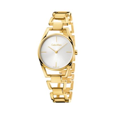 Calvin Klein Dainty / orologio donna / quadrante argentato / cassa e bracciale acciaio e PVD dorato