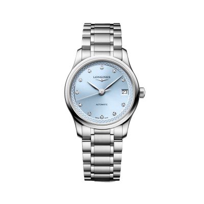 Longines Master Collection - 34 mm / orologio donna / quadrante azzurro ghiaccio soleil / cassa e bracciale acciaio