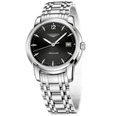 Longines Saint-Imier Collection / orologio uomo / quadrante nero / cassa e bracciale acciaio 