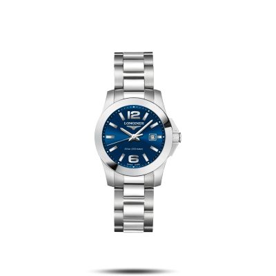 Longines Conquest / orologio donna / quadrante blu / cassa e bracciale acciaio