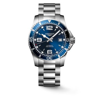 Longines HydroConquest / orologio uomo / quadrante blu / cassa e bracciale acciaio