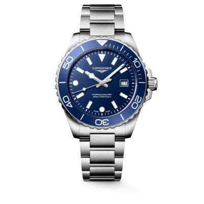 Longines HydroConquest / orologio uomo / quadrante blu / cassa e bracciale acciaio