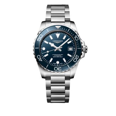 Longines HydroConquest / orologio uomo / quadrante blu / cassa e bracciale acciaio