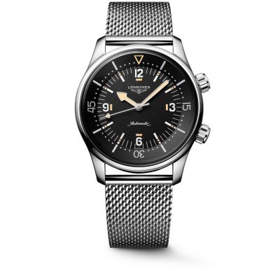 Longines Legend Diver Watch - 42 mm / orologio unisex / quadrante nero / cassa e bracciale acciaio
