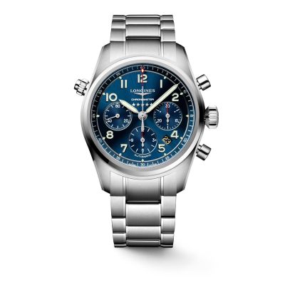 Longines Spirit / orologio uomo / quadrante blu / cassa e bracciale acciaio