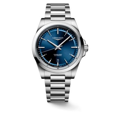 Longines Conquest Classic / orologio uomo / quadrante blu / cassa e bracciale acciaio