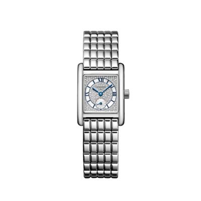 Longines Mini DolceVita / orologio donna / quadrante madreperla bianca / cassa e bracciale acciaio