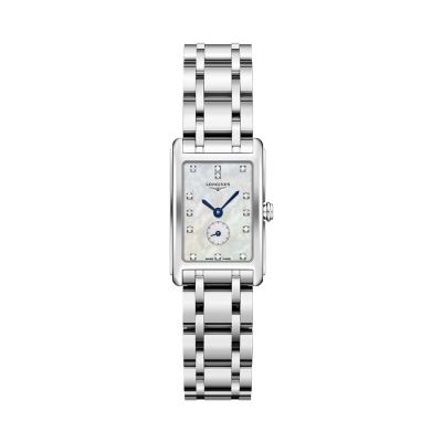 Longines DolceVita / orologio donna / quadrante madreperla bianca / cassa e bracciale acciaio 