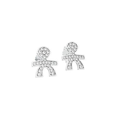 leBebé / I Pavé / orecchini al lobo maschietto / oro bianco e diamanti