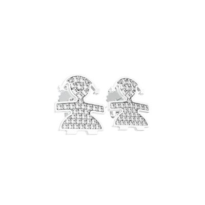 leBebé / I Pavé / orecchini al lobo femminuccia / oro bianco e diamanti