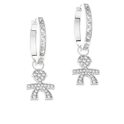 leBebé / I Pavé / orecchini a cerchietto maschietto / oro bianco e diamanti
