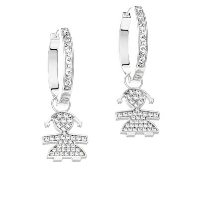 leBebé / I Pavé / orecchini a cerchietto femminuccia / oro bianco e diamanti