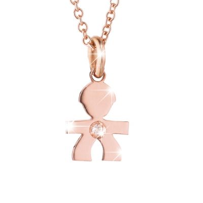 leBebé / Le Briciole / collana e ciondolo maschietto / oro rosa e diamante