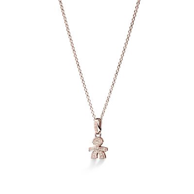 leBebé / I Pavé / collana e ciondolo mini bimbo / oro rosa e diamanti