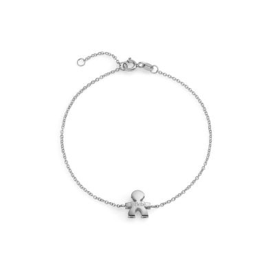 leBebé / I Tesorini Big / bracciale con ciondolo bimbo / oro bianco