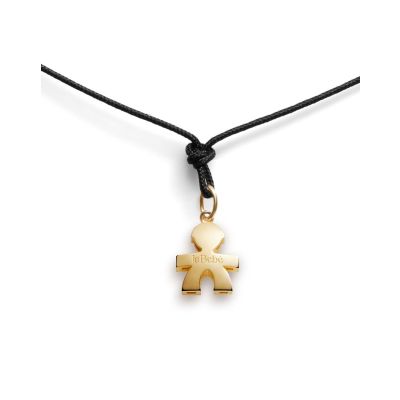 leBebé / I Tesorini / collana e ciondolo bimbo / oro giallo / cordino nero