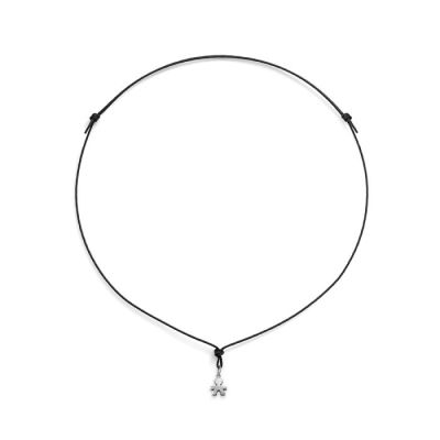 leBebé / I Tesorini Mini / collana e ciondolo bimbo / oro bianco / cordino nero