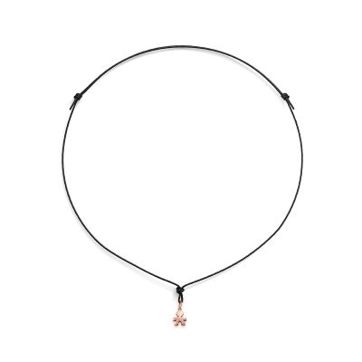 leBebé / I Tesorini Mini / collana e ciondolo bimbo / oro rosa / cordino nero