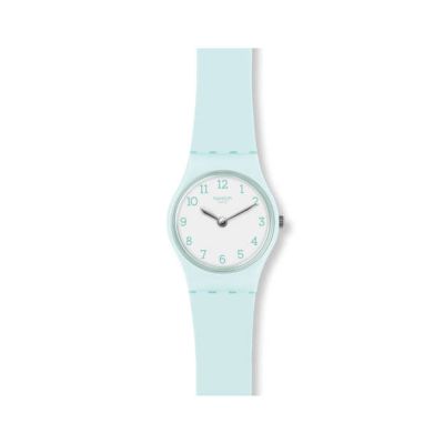 Swatch / Lady / Greenbelle / orologio donna / quadrante bianco / cassa plastica / cinturino silicone