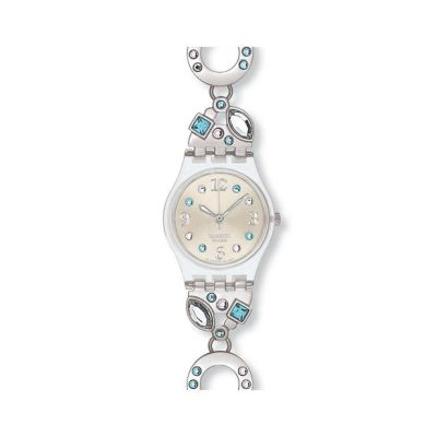 Swatch / Lady / Menthol Tone / orologio donna / quadrante argentato / cassa plastica / bracciale acciaio