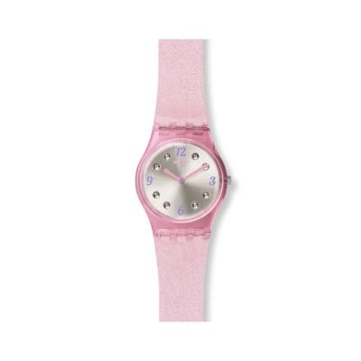 Swatch / Lady / Rose Glistar / orologio donna / quadrante argentato / cassa plastica / cinturino silicone