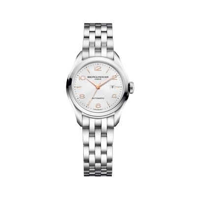 Baume & Mercier Clifton 30 / orologio donna / quadrante argentato / cassa e bracciale acciaio
