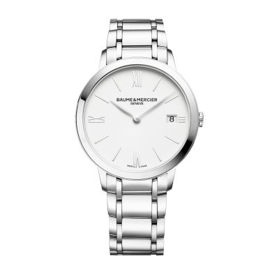 Baume & Mercier Classima Lady / orologio donna / quadrante bianco / cassa e bracciale acciaio