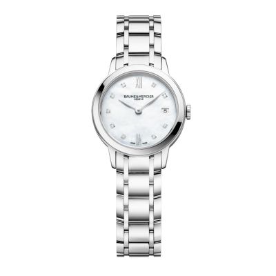 Baume & Mercier Classima Lady / orologio donna / quadrante madreperla, indici diamantati / cassa e bracciale acciaio