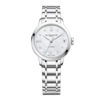 Baume & Mercier Classima / orologio donna / quadrante madreperla bianco / cassa e bracciale acciaio