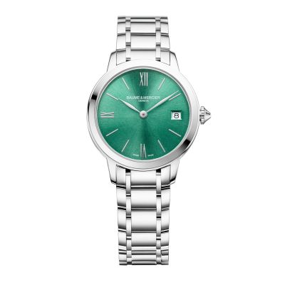 Baume & Mercier Classima Lady / orologio donna / quadrante verde "soleil" / cassa e bracciale acciaio