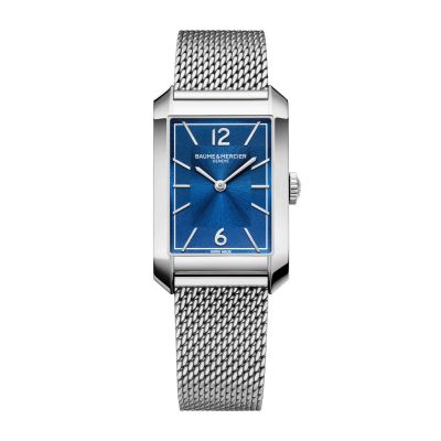 Baume & Mercier Hampton / orologio unisex / quadrante blu opalino / cassa e bracciale acciaio